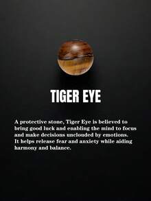 Natural Tiger Eye & Lava Stone Adjustable Bracelet Bohemian Style Vintage Men's Jewelry Gifts, For Vacation Grounding, Healing Energy, Protection - Multicolor - View 2