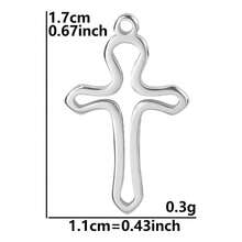 1pc Fashionable Punk Style 304 Stainless Steel Vacuum Electroplated Cross Pendant, Durable Cross Charm Suitable For Bag Decoration, DIY Jewelry Making, Necklace, Bracelet, Earrings - Picture - View 29