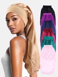 1 pièce Bonnet de nuit long en ruban imprimé léopard pour femme, turban de soins capillaires à nouer, convient pour un usage quotidien, les vacances et les festivals - Multicolore - Voir 16