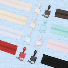 177.16 Inch Zipper (5 Yards) + 10 Pcs Cat-Shaped Zipper Pulls, #3 Nylon Colorful Zipper With Cute Cat-Shaped Zipper Pulls, Suitable For Bags, Stationery Cases, Handmade Wallets, Sewing Replacement And More - 3NL+WXXM - View 5