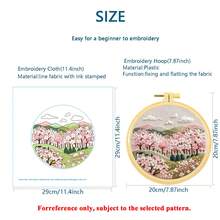 Countryside Floral Landscape Embroidery DIY Kit, Beginner Friendly With Embroidery Frame And Instructions, Home Decor Handmade Ornament - Multicolor - View 3