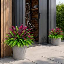 2pcs/Set 18-Head Persian Leaf + 17-Leaf Dragon Blood Tree Combination, Outdoor Artificial Greenery, Suitable For Outdoor, Home Office, Garden, Porch, Barn Decoration, Wedding, Anniversary, Holiday (Spring/Summer, Vacation, Wedding Season) - Multicolor - View 9
