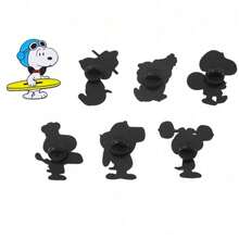 SNOOPY 1/7 件組 動漫卡通胸針套組 可愛新款狗狗琺瑯別針 衣物背包飾品金屬徽章配件禮物 - 均碼 - 查看 3