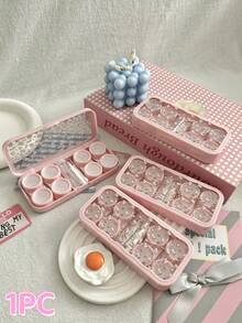 XIANG YU 1pc Floral Pattern Contact Lens Case With Matching Care Case, Immersive Storage Set For Travel And Home Use, Suitable For School - Care Box - View 11