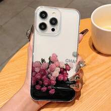 Funda protectora para teléfono pintada de negro con diseño de rosa, transparente y a prueba de golpes, compatible con Apple 15, P16, P16 Pro Max, P14 Pro Max, P13, P11, P12 a prueba de golpes, XR dibujos animados 78G Series A13 4G, A14, A04, A34 - Multicolor - Ver 1