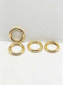 1000pcs 23mm Metal Open O-Rings, Multi-Purpose DIY Craft Connecting Hardware, Durable Iron O-Shaped Clasps, Suitable For Handmade Keychains, Jewelry Making, Bag Charms And Various DIY Craft Accessories - Gold - View 1