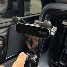 1 pieza Soporte para teléfono en el espejo retrovisor del coche, rotación 360° con bloqueo automático por gravedad, soporte universal para teléfono de coche ajustable a prueba de golpes, soporte de navegación manos libres, compatible con teléfonos y Android - Negro - Ver 7
