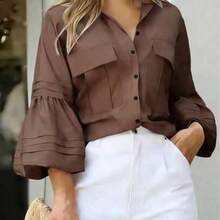 Camisa de oficina casual y elegante para mujer - Nuevo estilo de primavera/otoño - Marrón - Ver 1