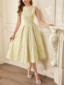 Women Midi Dresses - Yellow - View 7