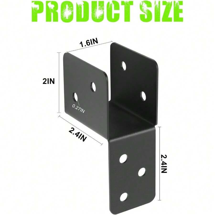 1件裝柱帽連接支架,14號黑色樑柱錨接頭,適用於2x4 2x6柱子,屋頂樑頭吊架,用於支撐樑與椽,不含螺絲 - TY0103-0116 - 查看 1