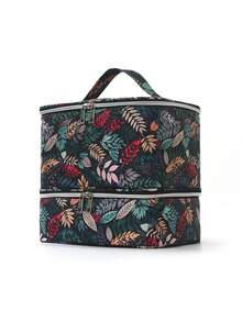 Double-Layer Cosmetic Storage Box With Removable Nail Polish Organizer Tray, Large Capacity Makeup Organizer Bag, Suitable For Travel, Vanity, Salon And Home Use - Multicolor - View 5