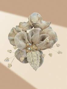 1pc Women's Sweet Hair Accessory: Large Organza Scrunchie, Fashion Hair Clip, Floral Hair Ornament, Suitable As Gift, Travel Accessory, Women's Gift, Hair Accessory, Christmas Gift. - Multicolor - View 10