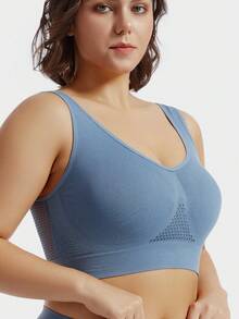 3pcs Women Plus Size Seamless Bras, Wireless & Padless, Breathable & Comfortable Sleeping Bras Set [Please Order One Size Up] - Multicolor - View 8