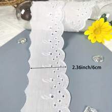 5pcs White Exquisite Hollow Pattern TC Fabric Embroidered Lace Clothing Accessories - 5 Yards - View 4