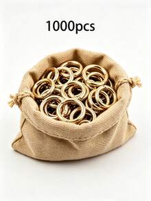 1000pcs 23mm Metal Open O-Rings, Multi-Purpose DIY Craft Connecting Hardware, Durable Iron O-Shaped Clasps, Suitable For Handmade Keychains, Jewelry Making, Bag Charms And Various DIY Craft Accessories - Gold - View 10