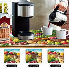 1 pieza Estera de secado de platos, Estera para máquina de café, Almohadilla de drenaje de alta absorción, Adecuada para cocina, mesa de comedor, cafetería, con elegante patrón de frutas y paisaje marino, Absorción rápida de agua, Mantiene la superficie limpia, Artículo doméstico práctico, Estera de drenaje multiusos, Regalo para el hogar, Decoración de mesa - XYLSD-427 - Ver 7