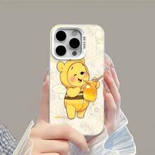 Tema de abeja amarilla de Winnie the Poohfunda de teléfono Fundas compatibles con ,Apple,VIVO,OPPO,,, y Honor.Fabricadas en silicona TPU,ofrecen protección contra golpes y caídas.correa para celular - Blanco - Ver 4