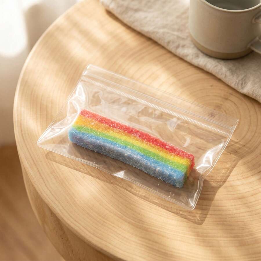 Creative Realistic Sour Rainbow Gummy Squeeze Toy - Stretchable Sour Gummy Texture, Slow Rebound Pressure Release Toy, Realistic Candy Shape For Adult Sensory Relaxation And Emotion Release