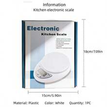 1 pieza Báscula de cocina digital multifuncional de 5kg/1g con pantalla LED - Fácil de limpiar, alimentada por batería AAA (no incluida), báscula de alimentos, báscula de cocina precisa, báscula digital portátil, báscula electrónica de café, báscula de repostería, adecuada para hierbas, alimentos, joyas, metales preciosos, té, productos secos - Multicolor - View 10