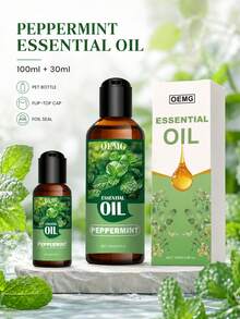 1pc 100ml/3.4 Fl Oz Mint Essential Oil, 30ml/1.0 Fl Oz Long-Lasting Fragrance, Suitable For DIY, Aromatherapy, Humidifier, Reed Diffuser, Candle Making, Scented Crystals, Father's Day Gift - Peppermint Essential Oil - View 5