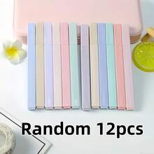 [Customized] 6/12pcs Soft Fluorescent Highlighter Set - Random Colors, Flat Tip Design, No Smudging, No Leaking, Plastic Material - Suitable For Journaling, Office Work And Professional Use, Perfect For Back To School Season - Multicolor - View 10