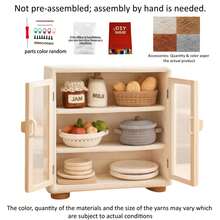 1Set Animal Crochet Kit, Crochet Kit For Beginners, Beginner Crochet Kit For Adults With Step-By-Step Text Tutorials, Mini Kitchen Storage Cabinet DIY Crafts For Adults, Contemporary Home Decorative Ornaments, Cute Birthday Easter Day And Spring Gifts - Mini Kitchen Storage Cabinet - View 3