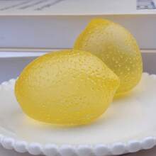 1pc Malt Sugar Lemon Shaped Squeezing Toy, Slow Rebound Design, Cute Candy Color Finger Pressure Relief, Can Relieve Anxiety, Assist ADHD Patients To Focus, Hand Exercise, Also Serves As Office Desk Decor And Party Favor, Soft Squeeze Toy - Multicolor - View 1