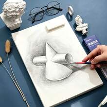 A3/A4 Size White Cardstock, 1PC (20 Sheets), Thick Paper, Rigid Cardboard, Suitable For Drawing, Sketching, Copying, And Other Purposes - White - View 3