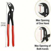 Water Pump Pliers Set, Pipe Wrench, 7 Inch 10 Inch 12 Inch Groove Joint Pliers Set, Push Button Quick Adjustable Pliers - A - View 9