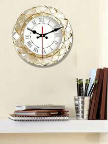 Jam Dinding Quartz Minimalis 2D 12 Inci, Dial Kristal Angka Romawi, Modis dan Tahan Lama, Cocok untuk Rumah, Kantor, Dapur, Ruang Makan, Kafe, Garasi, dan Dekorasi Lainnya - MultiWarna - View 4