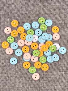 30pcs 1.5cm Multicolor Mixed Mini Lemon Pattern Plastic 2-Hole Buttons, Handmade Creative DIY Decorative Buttons For Clothing, Bags, Hair Accessories - Multicolor Mixing - View 6