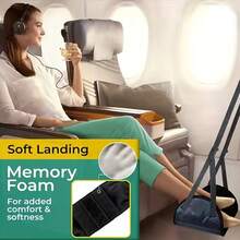 1/3pcs Adjustable Portable Black Airplane Footrest With Strap, Suitable For Travel, Office, Outdoor And Car, Lightweight Hammock-Style Leg Support - Multicolor - View 10