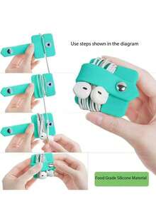 Silicone Charging Cable Organizer, Earphone Wire Winder, Data Cable Tie - Multicolor - View 4