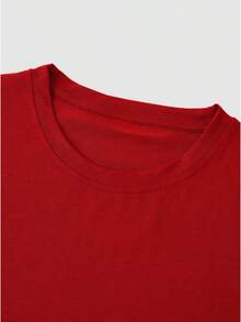Camiseta gráfica de manga corta para mujer, con un divertido estilo de moda de jubilación inspirado en una leyenda española, 100% algodón. - Rojo - Ver 4