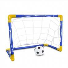 47cm Portable Plastic Football Goal, Indoor/Outdoor Sports Toy, Suitable For Children 3-12 Years Old And Adults Training, Full Body Exercise, Durable Plastic Design With Mini Football Net And Inflatable Ball, Easy Installation, Beach Game - White - View 2
