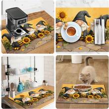 1 Peça Tapete de Secagem de Louça com Padrão de Anão, Abelha, Girassol, Almofada para Máquina de Café, Tapete de Drenagem de Bancada de Cozinha Altamente Absorvente, Multiuso, Presente para Casa, Decoração de Mesa - XYLSD-436 - Visão 11