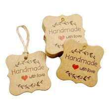 100 pezzi + 20 metri di corda di canapa 3x5cm, confezione regalo fatta a mano per ringraziare, cartellino appendibile, cartellino per prodotti da forno - Biglietto di ringraziamento fatto a mano per confezionare i regali - Visualizzare 24