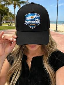 Argentina 2026 Football Flag Design, Fashionable Sports Cap, Unisex Adjustable Baseball Cap Hat For Men Women Machine Washable Outdoor Sun Hat - 黑色 - 查看 4