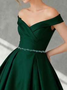 1 pieza Cinturón de novia con strass verde, faja decorativa de boda para alargar la cintura, ideal para conciertos, fiestas festivas y todas las ocasiones formales - Verde Oscuro - Ver 7