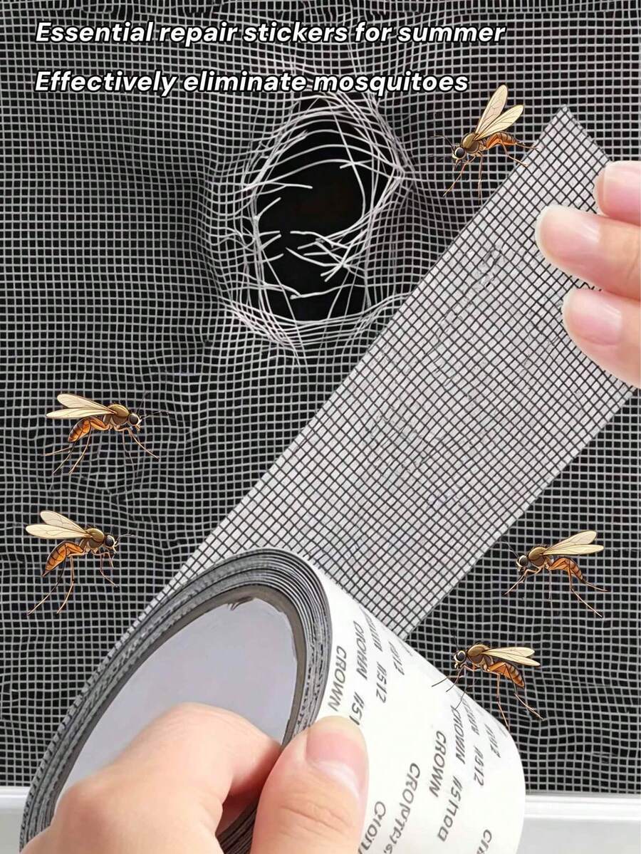 3/2/1 Rolls Waterproof Self-Adhesive Screen Repair Tape, Insect Screen Repair Tape, Strong Adhesive, Suitable For Repairing Dormitory Doors/Windows/Curtains And Screens, Suitable For Fabric Surfaces, Tear-Resistant Insect Screen Repair Tape, Strong Adhesive Tape For Mosquito-Proof Doors And Windows, Home Supplies