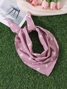 1 pieza Diadema con estampado floral - Base de unicolor con patrón de flores blancas - Diseño de lazo ajustable - Estilo bohemio para el cabello diario - Multicolor - Ver 5