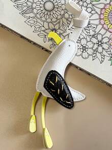 1pc Cute Seagull Pendant, PU Leather Material, Colorful Design, Suitable For Various Bag Charms, Car Keychain Accessories, Ideal Gift Jewelry - Multicolor - View 7