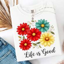 Is Good Retro Floral PNG_ Daisy Flower Sublimation Design - Blanco - Ver 1