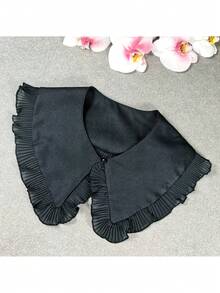 1pc Women's Multicolor Handmade Pleated Contrast Color Bohemian Polyester Fashion Scarf Collar, Versatile For All Seasons - Multicolor - View 5