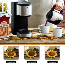 1 Peça Tapete de Secagem de Louça com Padrão de Anão, Abelha, Girassol, Almofada para Máquina de Café, Tapete de Drenagem de Bancada de Cozinha Altamente Absorvente, Multiuso, Presente para Casa, Decoração de Mesa - XYLSD-436 - Visão 7
