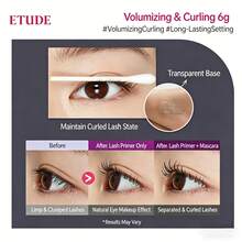 ETUDE Dr. Mascara Fixer-Waterproof Eyelash Topcoat & Curling Base - Lengthening, Smudge-Proof Mascara Fixer, Clump-Free Formula For Lifted, Defined Lashes, 24H Wear - Long and Curly - View 2