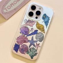 Colorful Foil Texture Hollow Shell Phone Case Compatible With Iphone 16, Suitable For IPhone 15 Pro Max, New 13/14, 17 Pro Max, Creative Soft Silicone Anti-Fall Full Coverage Protective Case For Women - Multicolor - View 1