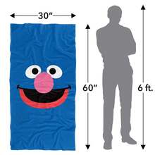 1pc  Grover Face Officially Licensed Beach Towel  Soft & Absorbent Microfiber Towel, Suitable For Bathroom, Swimming, Fitness, Yoga, Lightweight & Portable, Wind & Sun Protection, Ideal For Summer Travel & Decoration - 1 - 查看 6