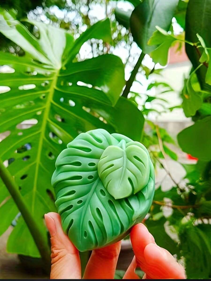 1 buah Cetakan Daun Silikon DIY Cetakan Lilin Silikon Bentuk Daun - A-putih - View 1