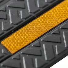 [Free Shipping] Vehicle Threshold Bridge 35x12x2.6 Inch For Loading Dock Warehouse Sidewalk, 15 Ton Capacity High Visibility Reflective Strip Heavy Duty Rubber Structure 1 Pack-XY518542 - Multicolor - View 3